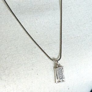 Brighton Meridian Zenith Charm Necklace Silver Plated Crystals Bar Pendants